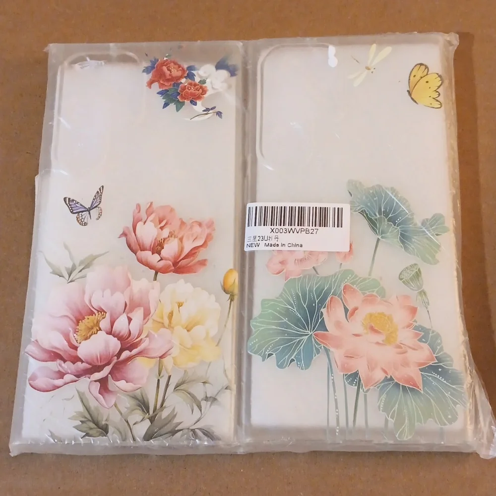 Samsung Galaxy 23 Cell Phone Case 2pack Flowers and Butterflies